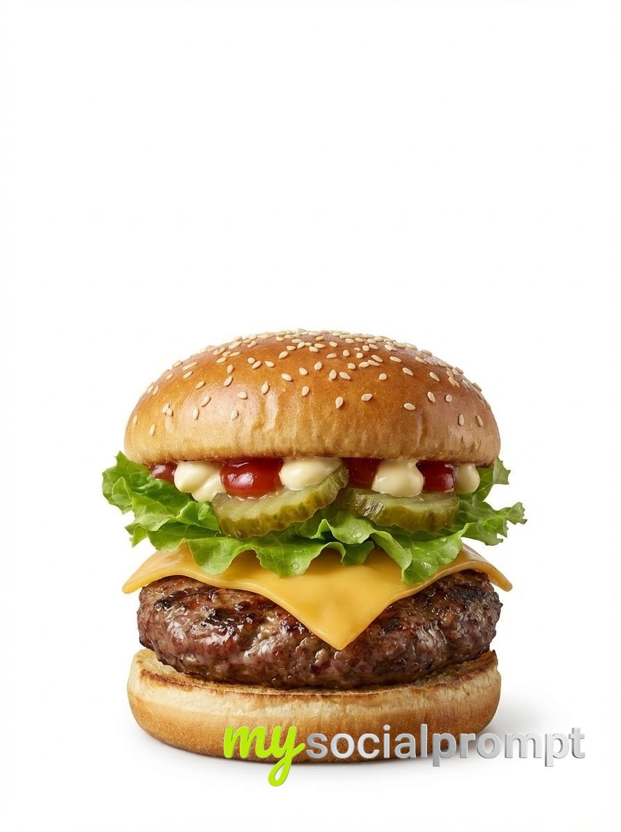 nanobanana prompt: Cinematic Burger Explosion with Premium 3D Animation