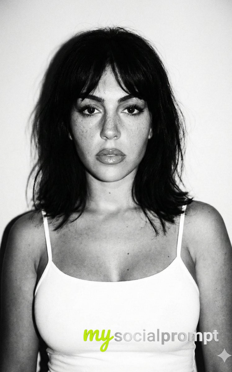 nanobanana prompt: Hyper-realistic B&W Portrait with Flash Photography & Vintage Grunge
