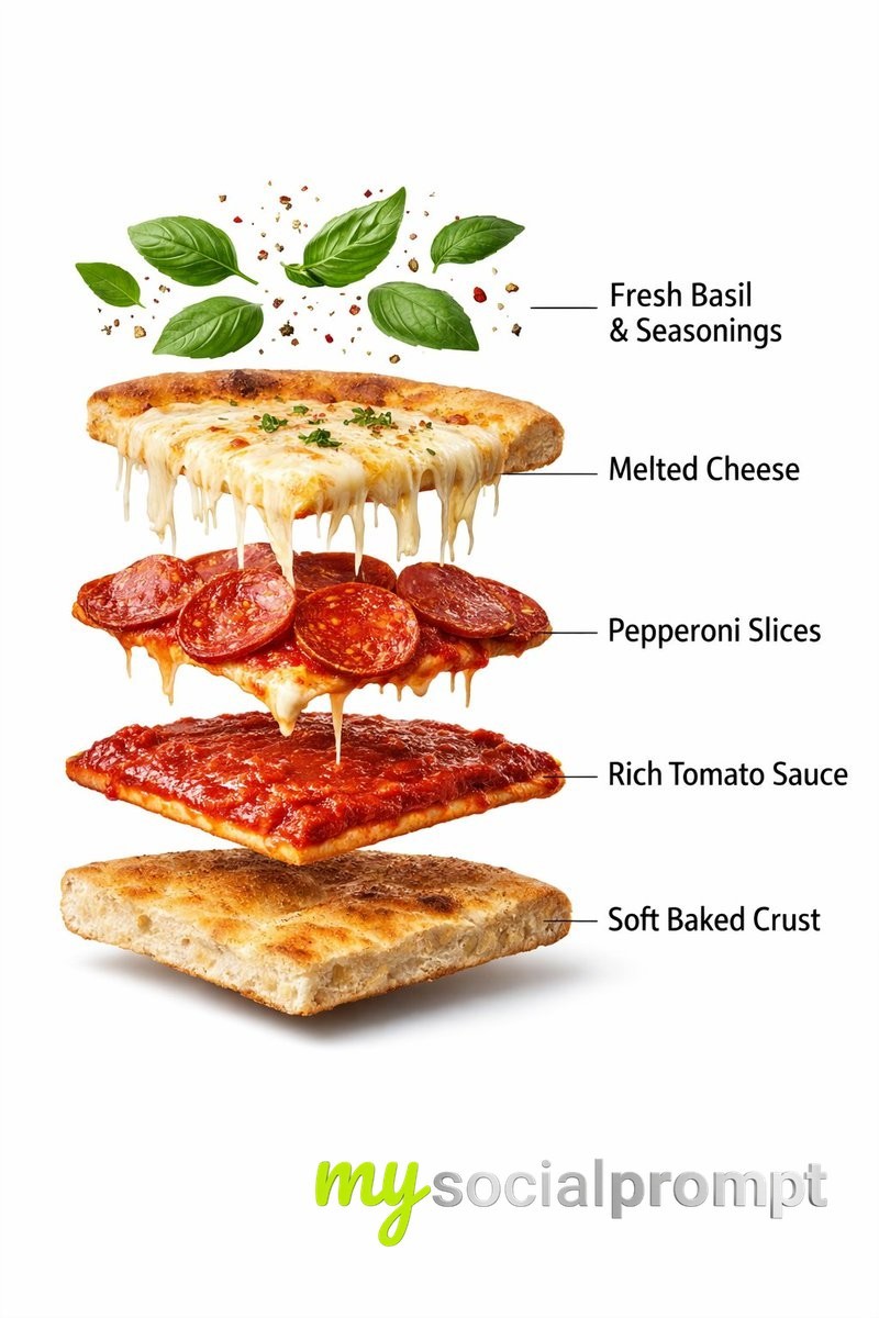 nanobanana prompt: Hyper-realistic Pepperoni Pizza Slice with Cinematic Food Photography