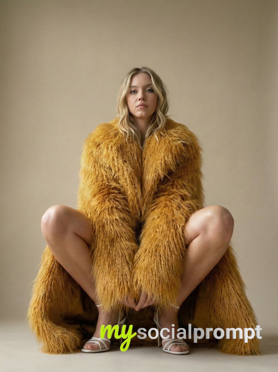 nanobanana prompt: Editorial Fashion Shot with Metallic Fringe Coat & Cinematic Lighting 2