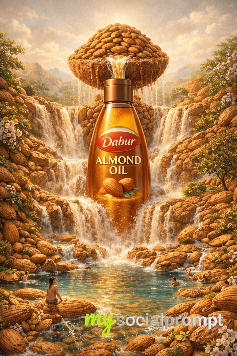 nanobanana prompt: Surreal Commercial Illustration with Cinematic Lighting & Hyper-realism 3