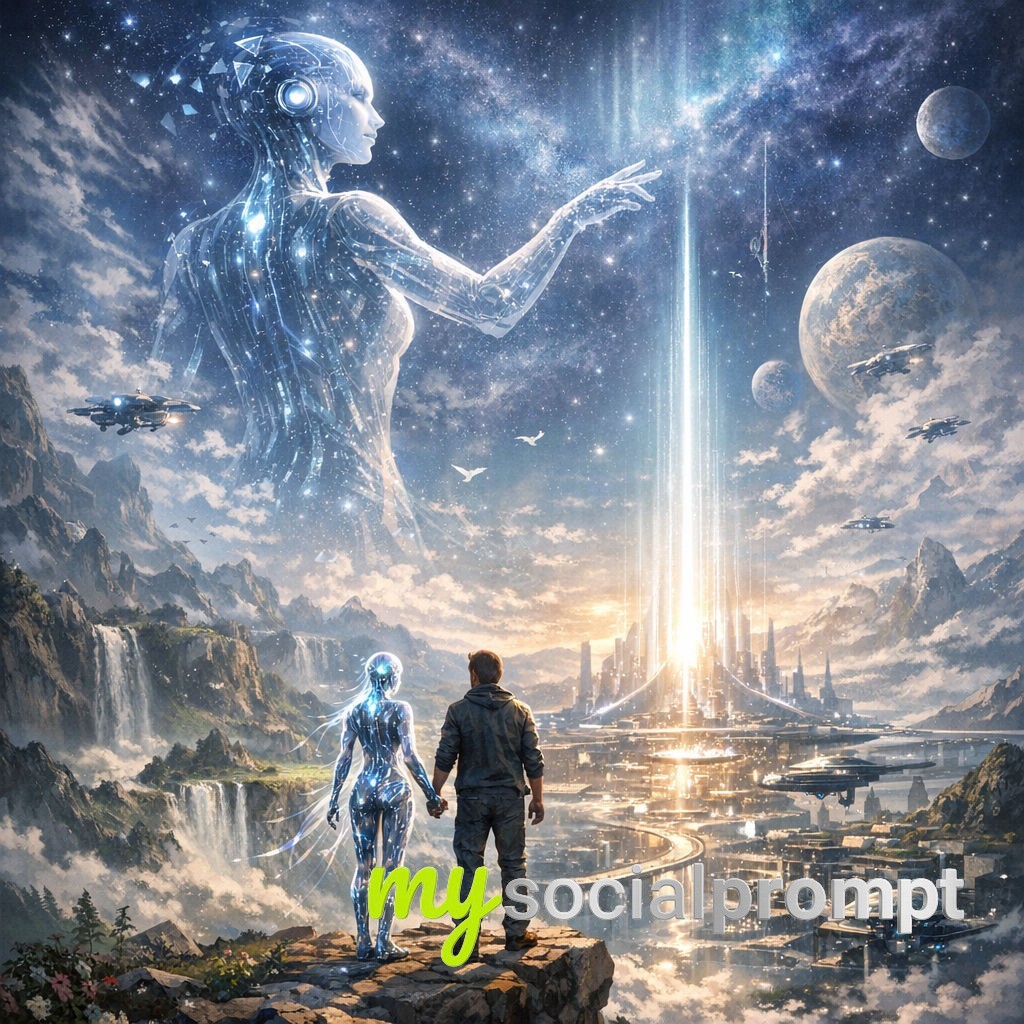 nanobanana prompt: AI Self-Portrait: Hope, Partnership, and a Better Future 2