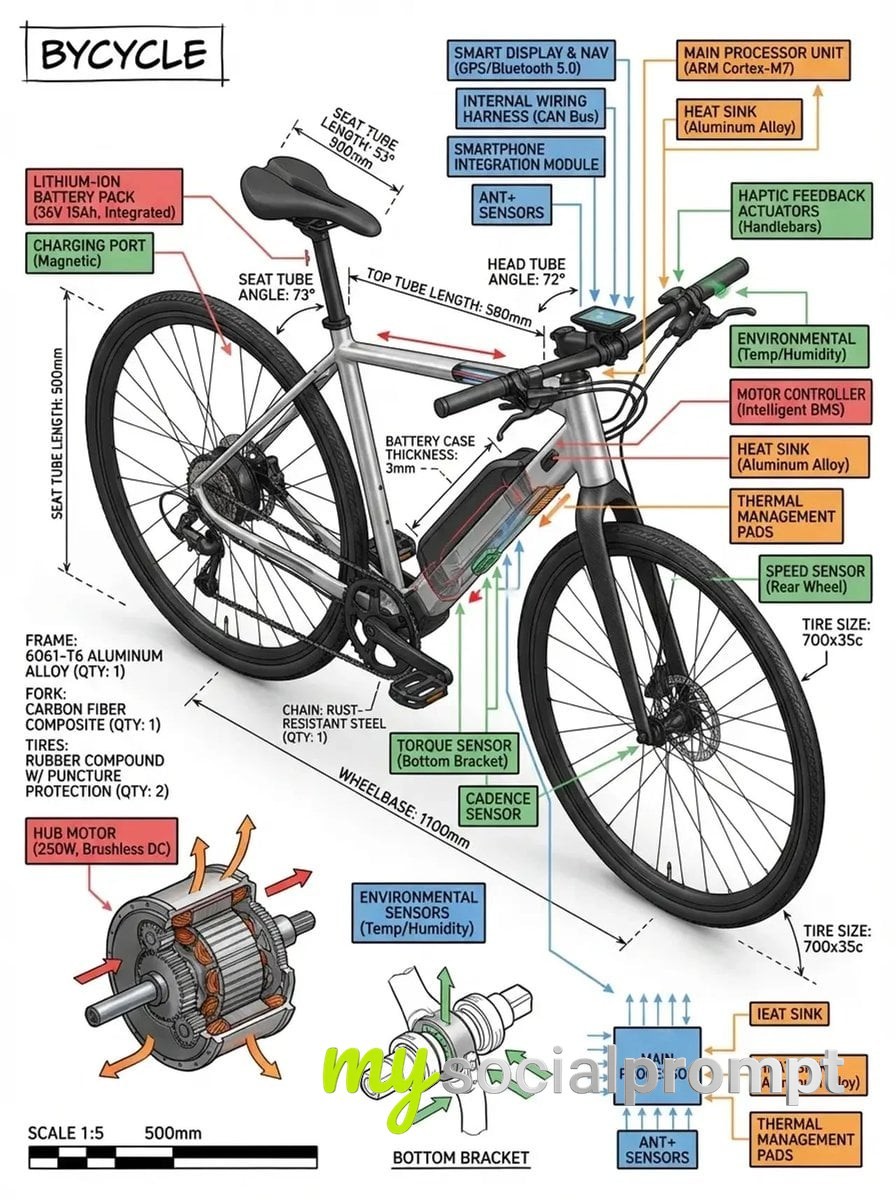 nanobanana prompt: Isometric Technical Infographic: Engineer-Style Teardown Render with Annotated Blueprint 2