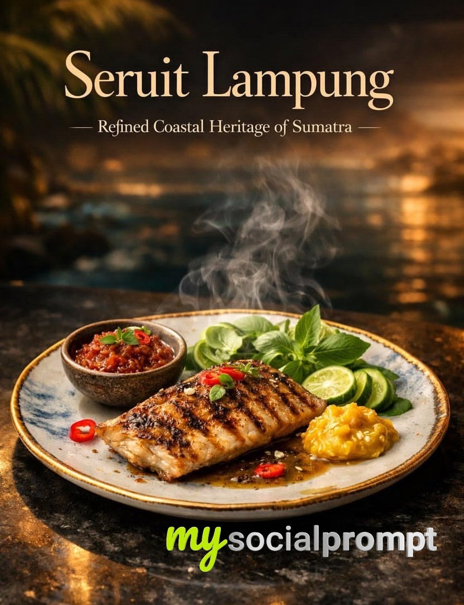 nanobanana prompt: Luxury Cinematic Food Photography of Seruit Lampung with Golden Hour Lighting