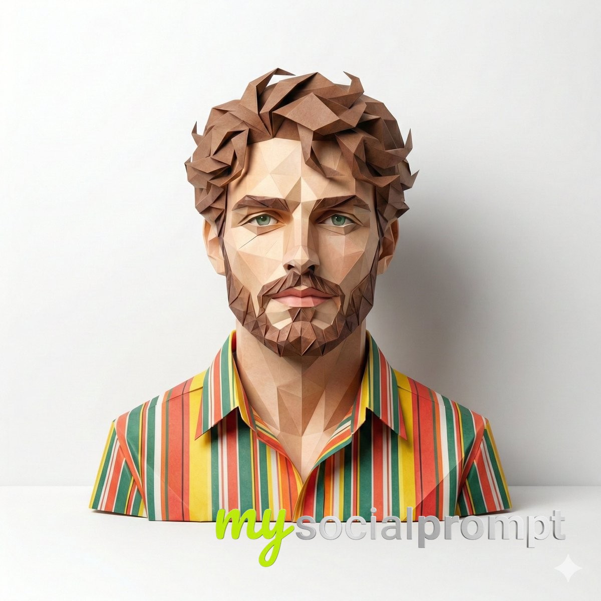 nanobanana prompt: Origami-Style Hyper-Realistic Paper Portrait with Geometric Folds 4