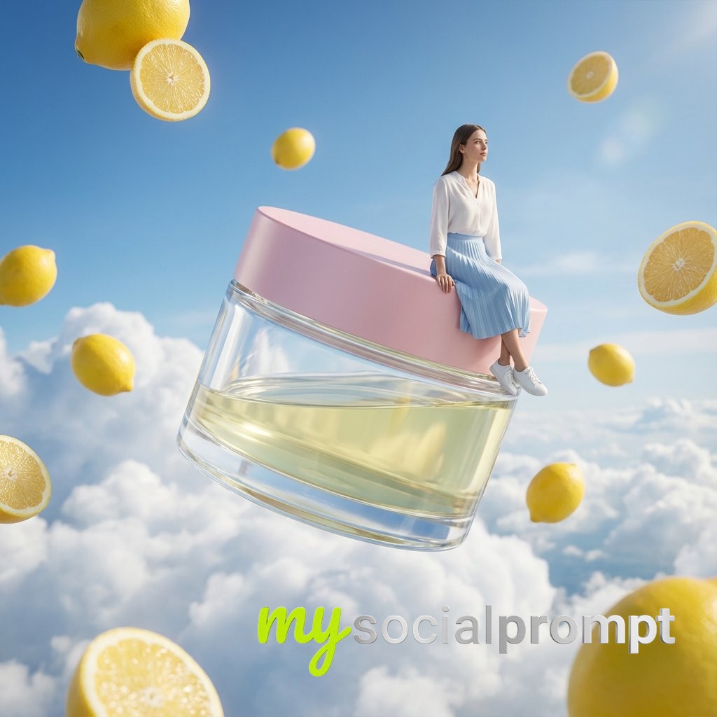 nanobanana prompt: Minimalist Skincare Photography with Translucent Liquid & Soft Foam 3