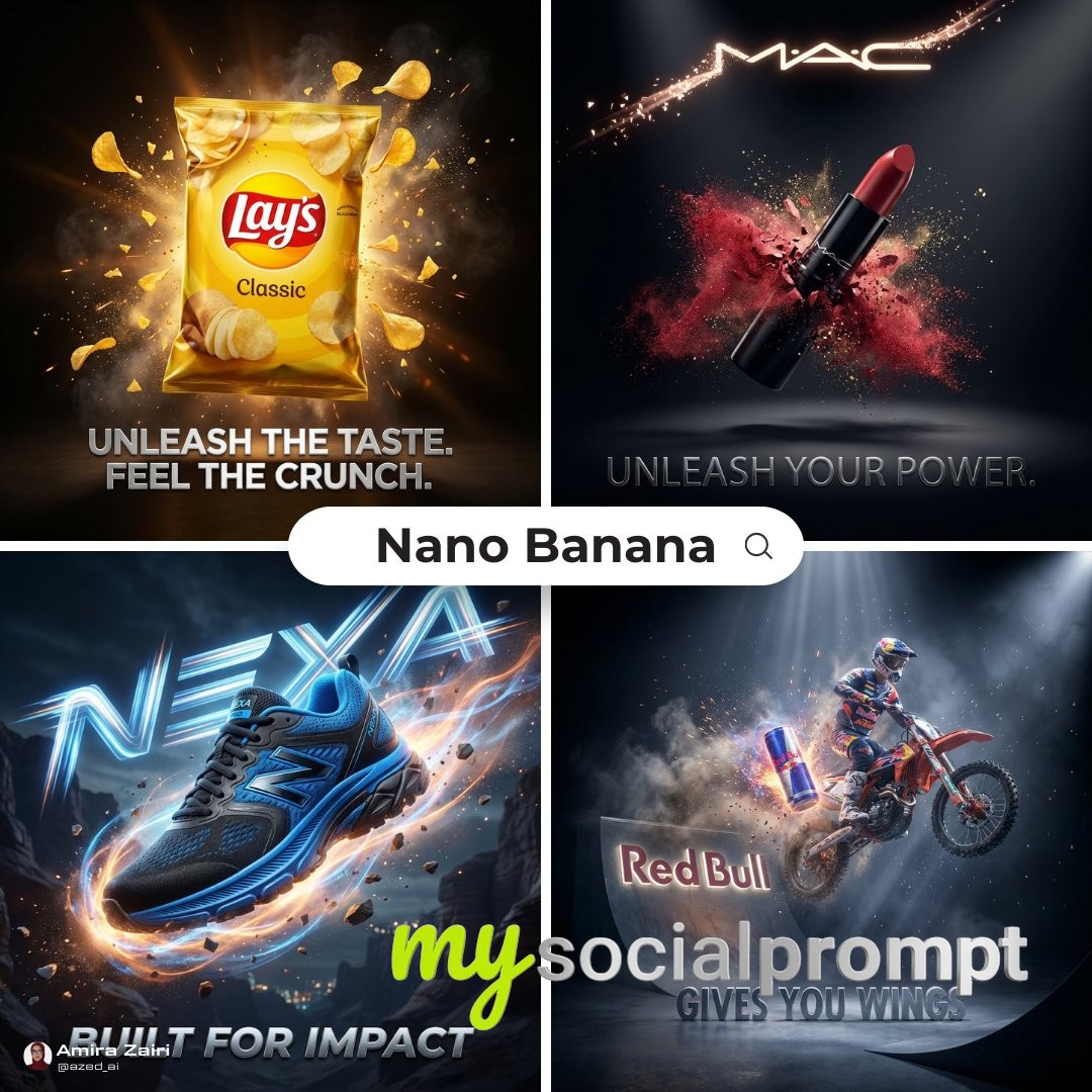 nanobanana prompt: Cinematic 3D Action Ad with Hyper-realistic Rendering