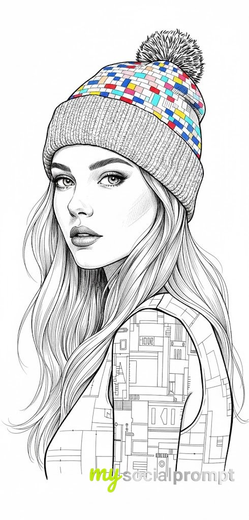 nanobanana prompt: Minimalist Ink Portrait with Geometric Tattoo Patterns