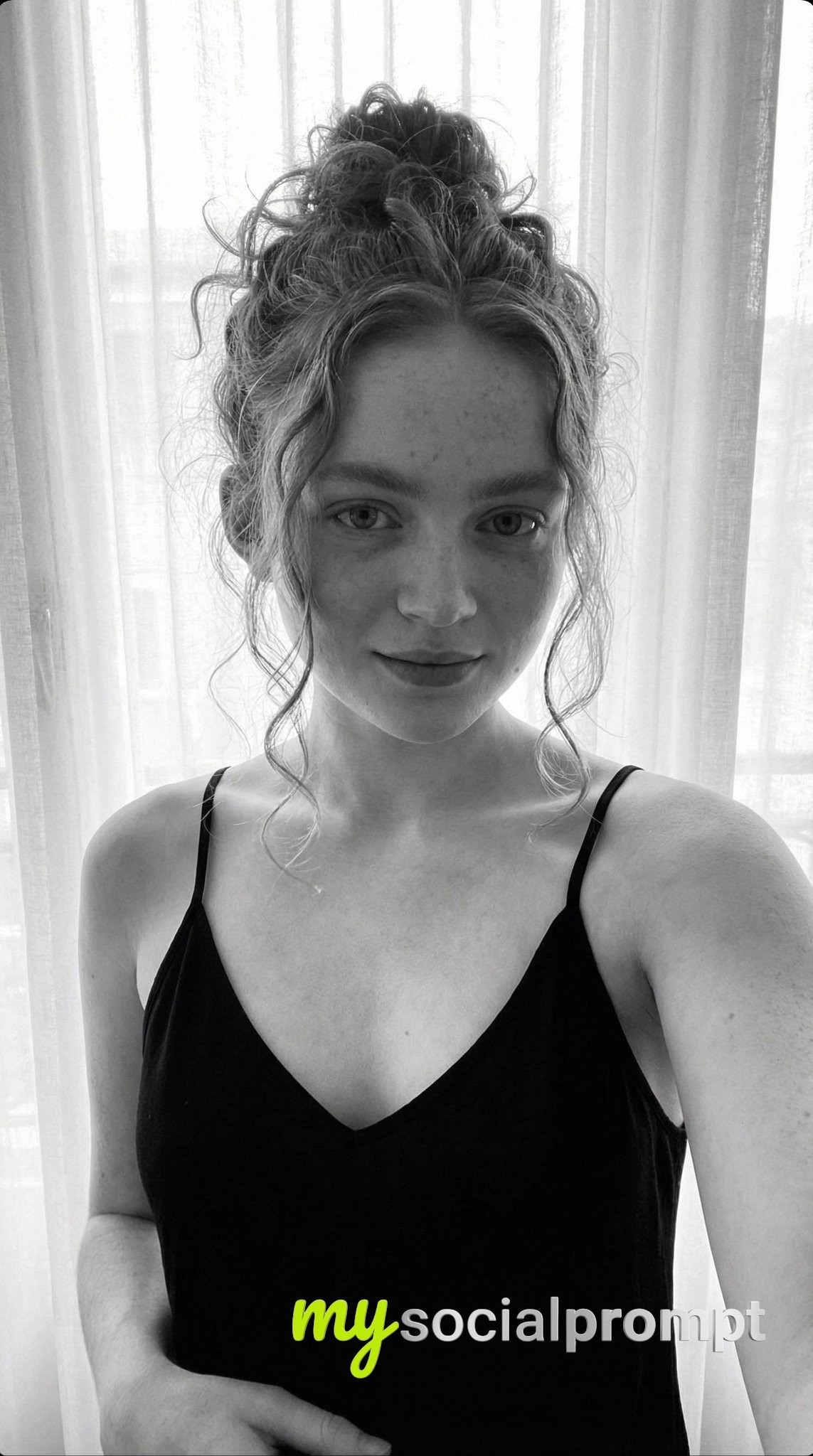 nanobanana prompt: Intimate B&W Portrait with Natural Window Lighting