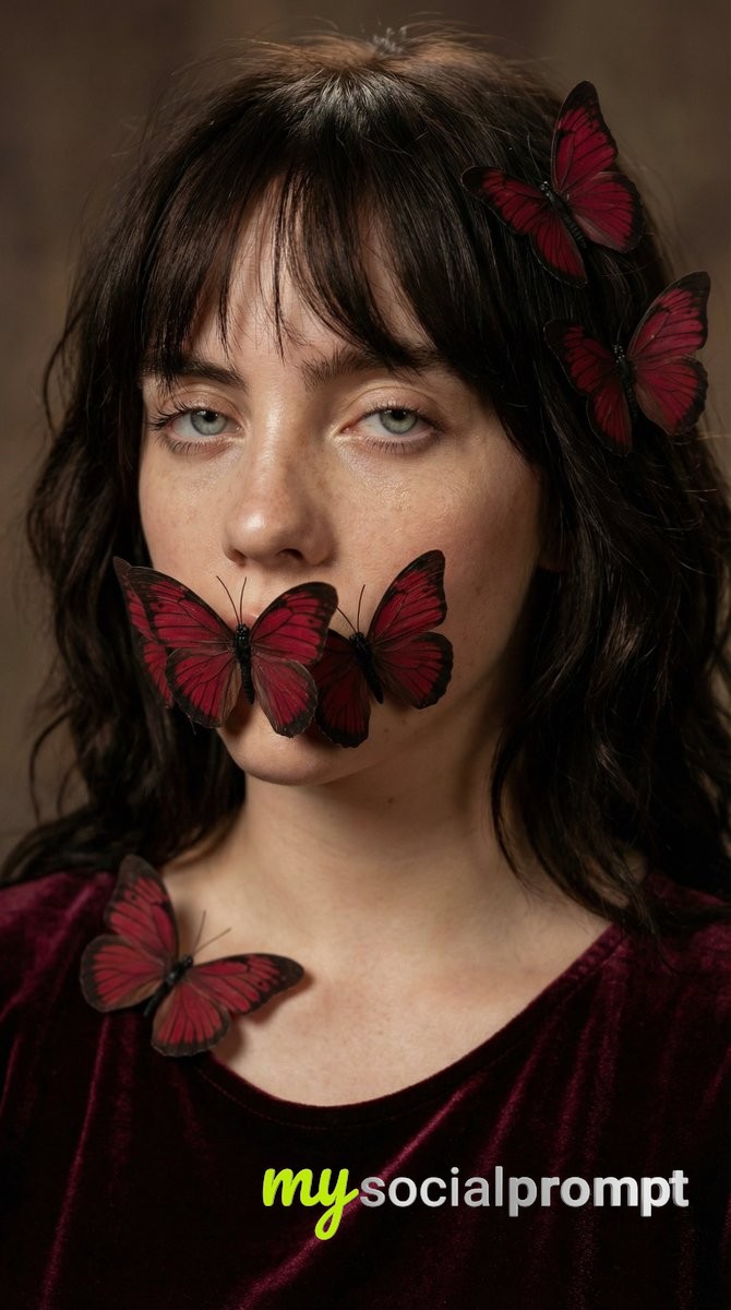 nanobanana prompt: Intimate Portrait with Velvet & Butterfly Accents 4