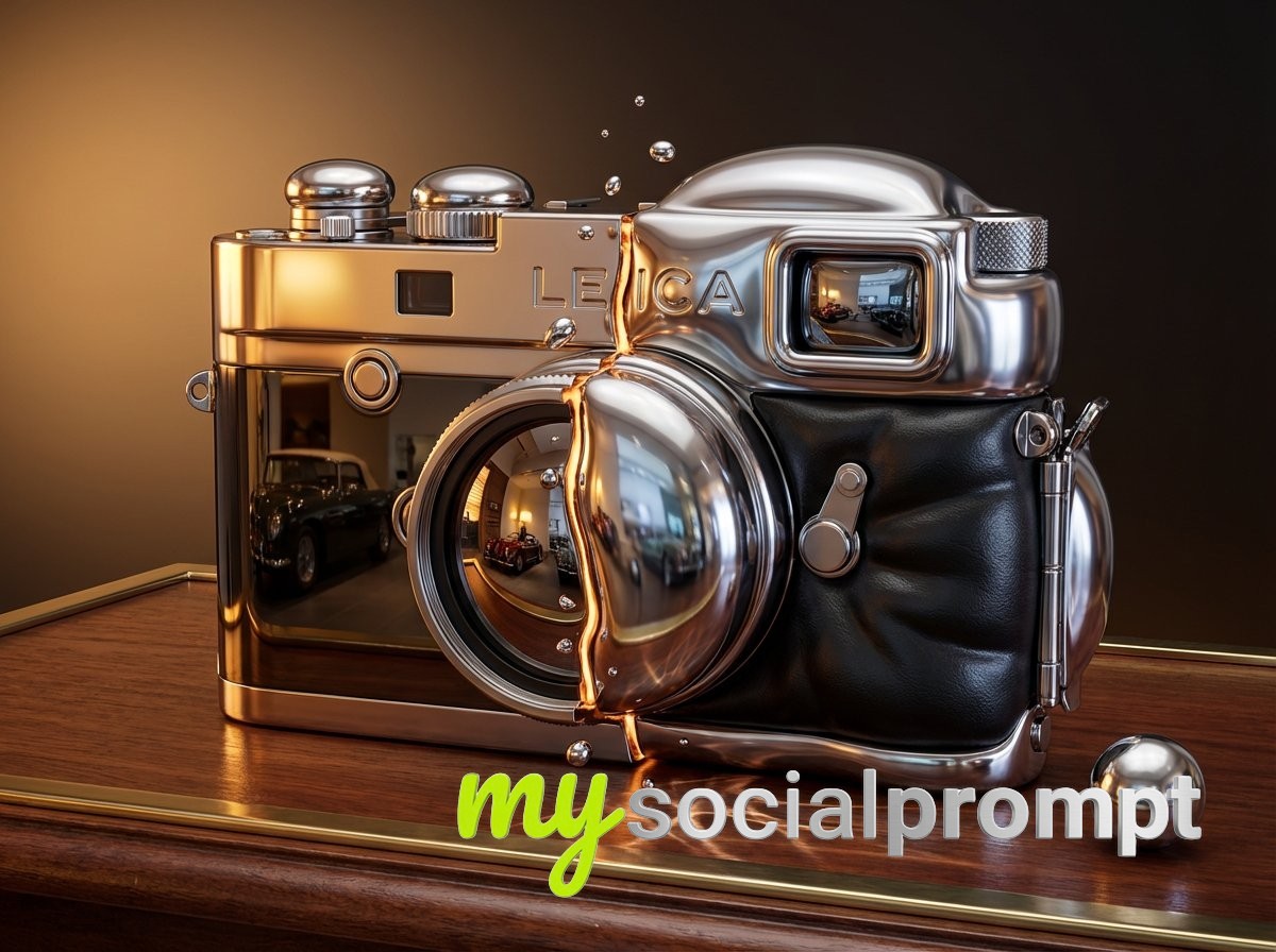 nanobanana prompt: Chrome Metamorphosis with Split Lighting & Surrealist Luxury 2