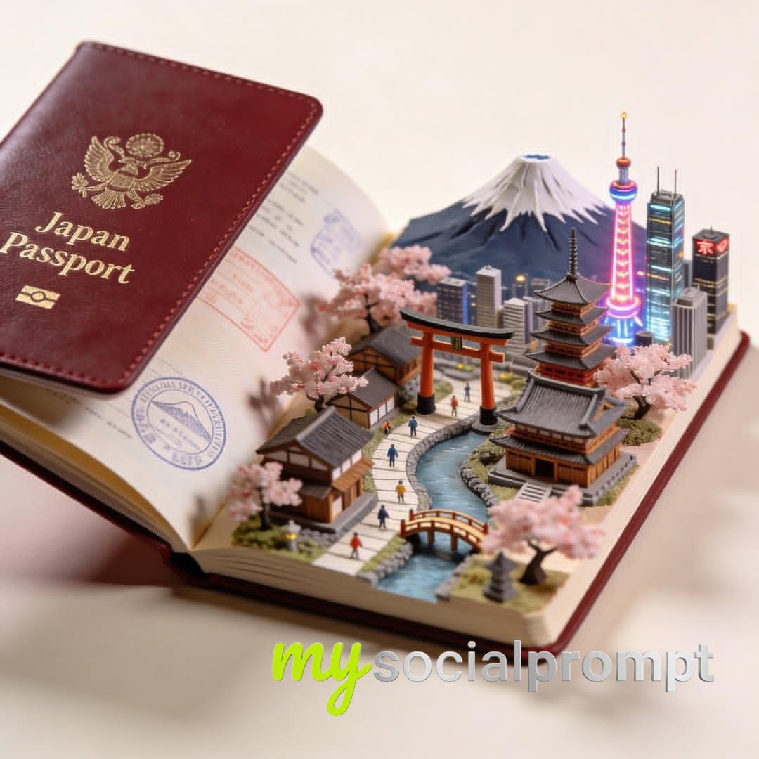 nanobanana prompt: Hyper-realistic Passport Diorama with Cinematic Lighting 2