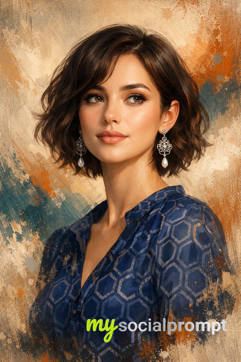 nanobanana prompt: Semi-Realistic Portrait with Cinematic Lighting & Geometric Patterns