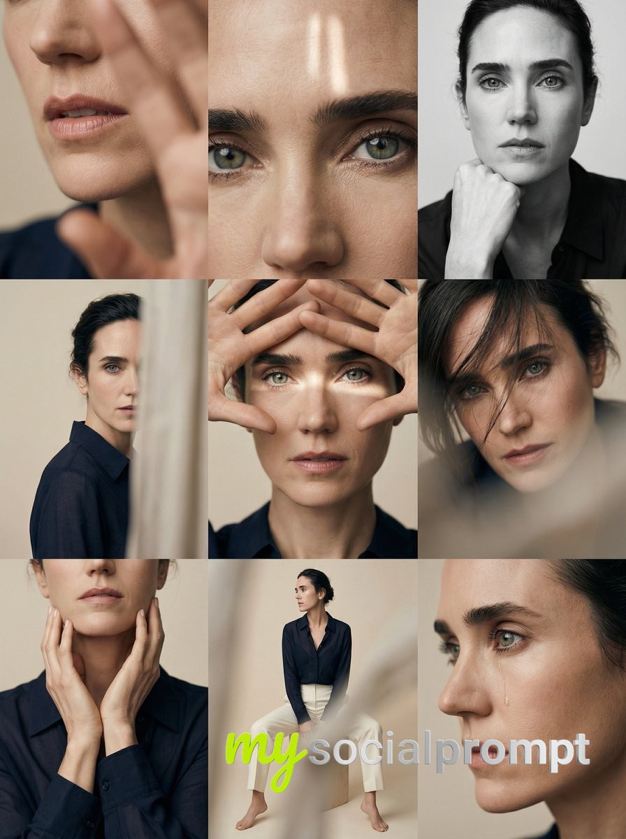 nanobanana prompt: Cinematic Editorial Portraits with Jennifer Connelly