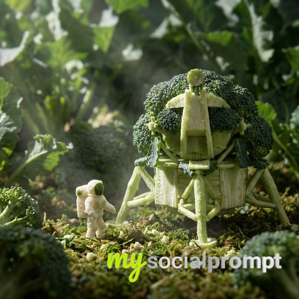 nanobanana prompt: Fractal NYC: Tilt-Shift Botanical Cityscape with Broccoli-Tree Towers 2