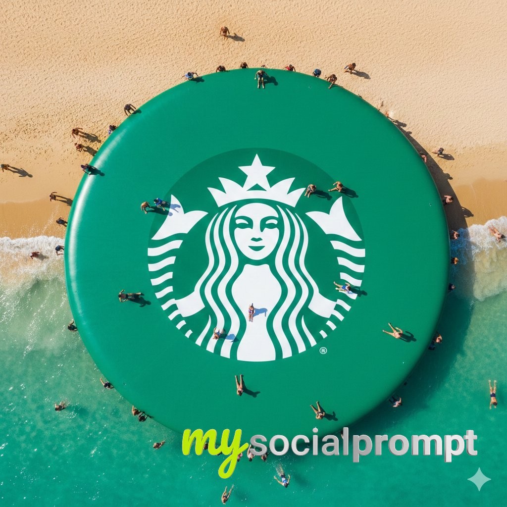 nanobanana prompt: Aerial Hyperrealism of Inflatable WhatsApp Logo in Tropical Setting 3