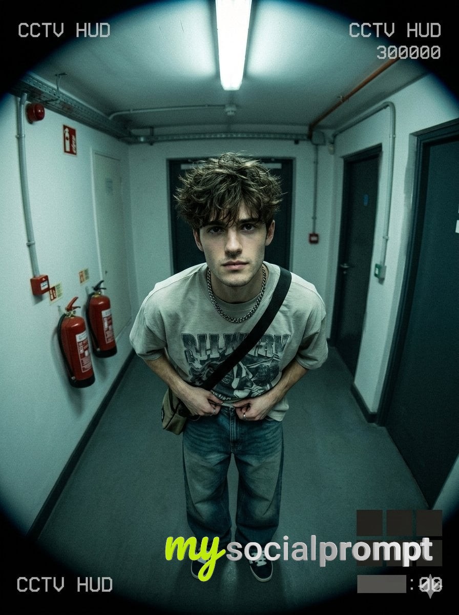 nanobanana prompt: Cinematic CCTV Hyperrealism – Face-Preserving Surveillance Portrait