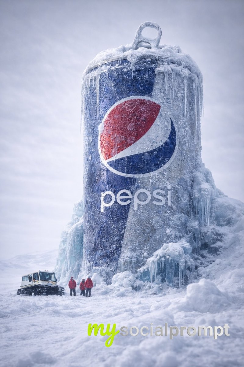 nanobanana prompt: Hyper-realistic Arctic Monument with Cinematic Lighting 4