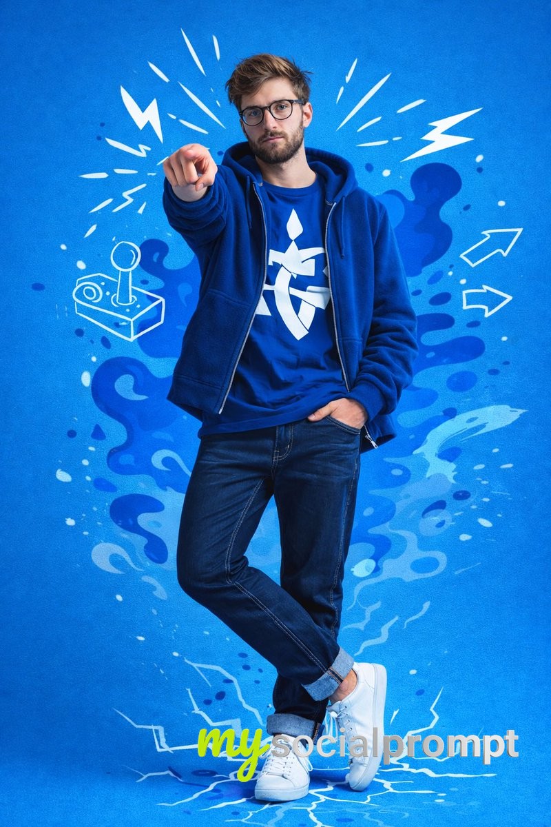 nanobanana prompt: Urban Street-Art Editorial Portrait with Vector Doodles 2