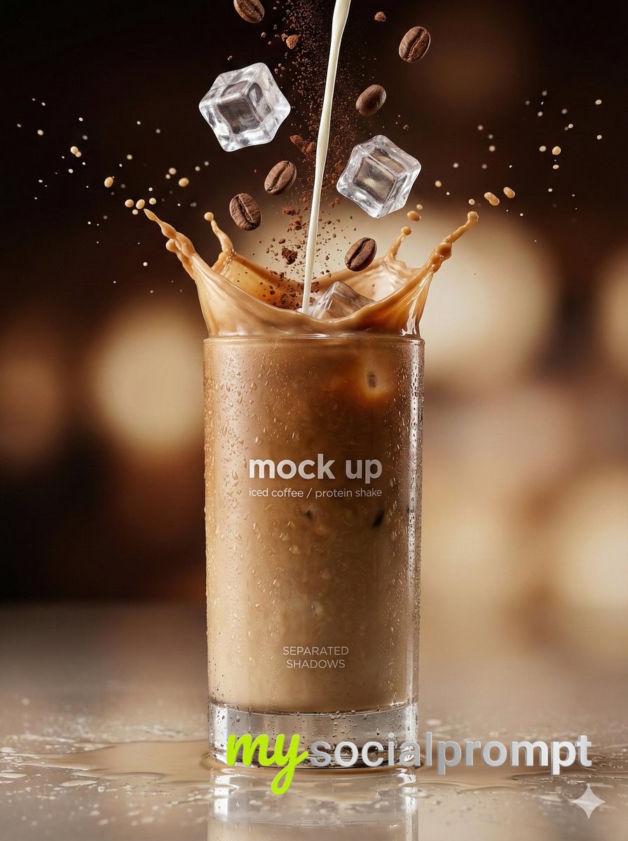 nanobanana prompt: Hyper-realistic Beverage Photography with Cinematic Studio Lighting