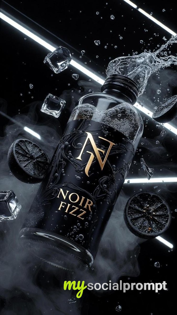 nanobanana prompt: Cinematic Luxury Soda Ad with Hyper-realistic Glass & Volumetric Mist 2