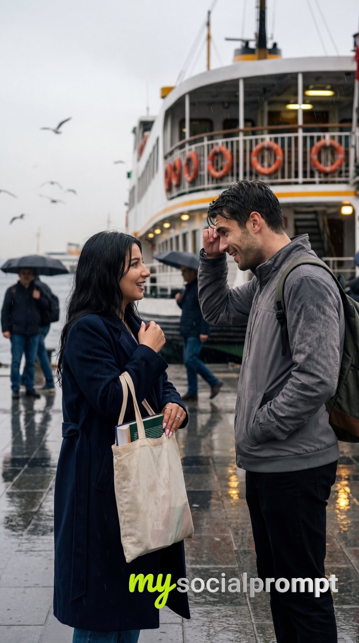 nanobanana prompt: Candid Street Romance with Cinematic Realism & Natural Lighting