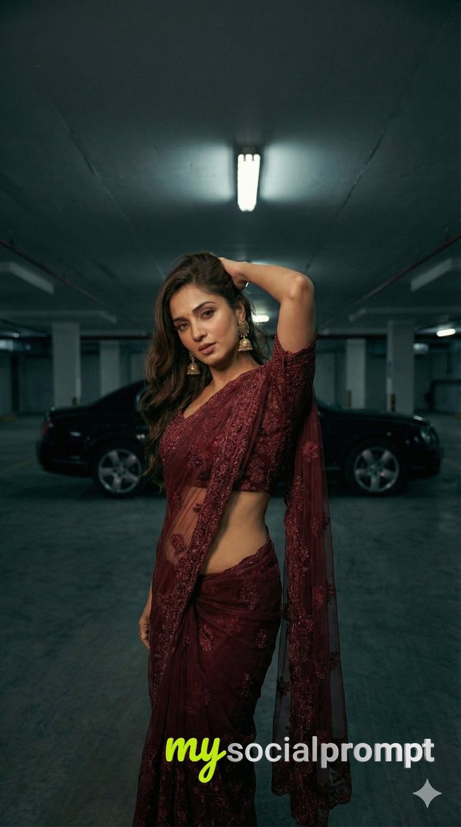 nanobanana prompt: Cinematic Fashion Portrait in Parking Garage 2