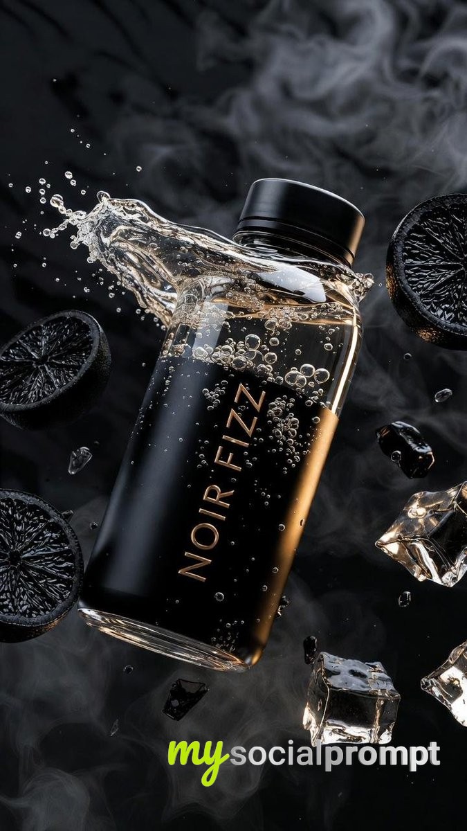 nanobanana prompt: Cinematic Luxury Soda Ad with Hyper-realistic Glass & Volumetric Mist 4