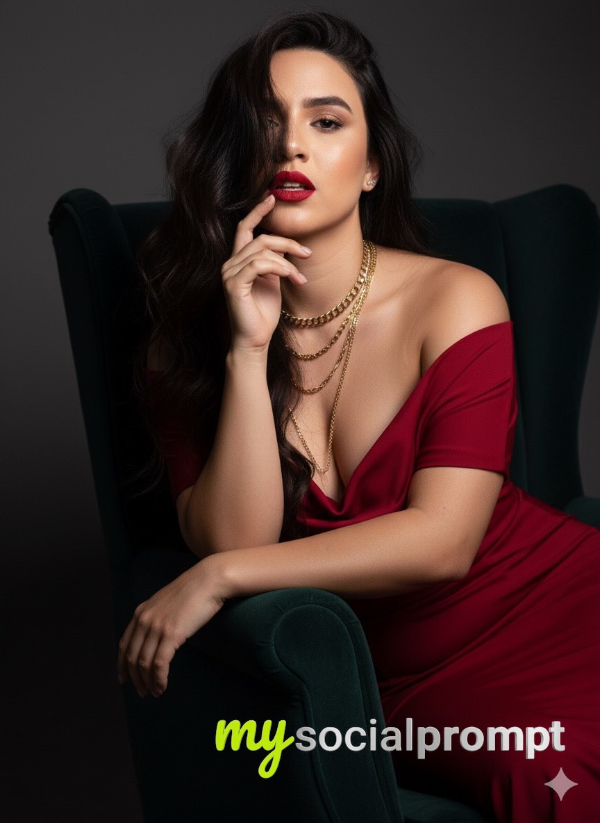 nanobanana prompt: High-Fashion Editorial Portrait with Cinematic Lighting