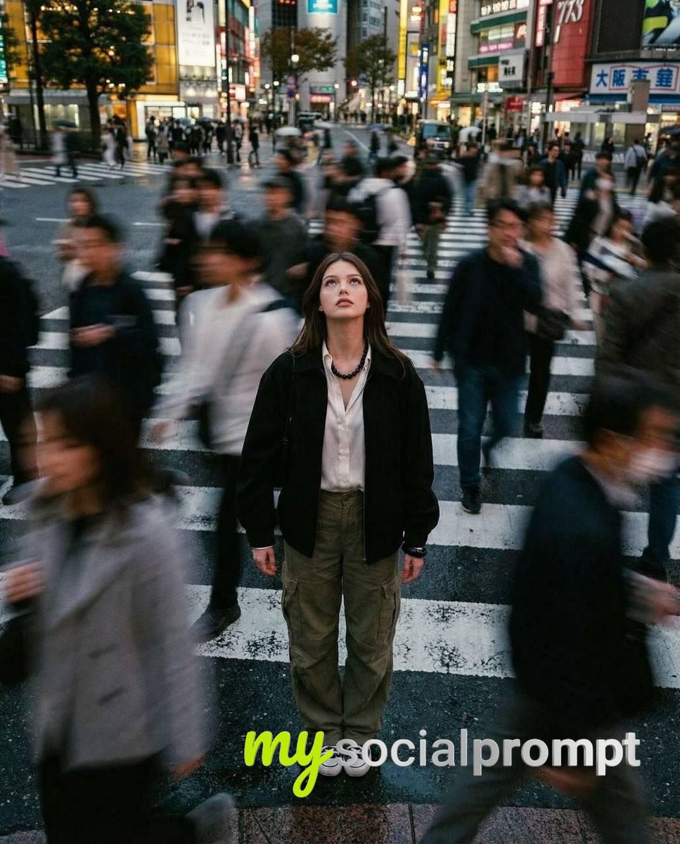 nanobanana prompt: Cinematic Street Photography with Motion Blur & Moody Lighting