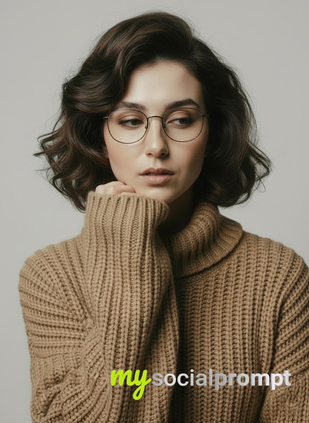 nanobanana prompt: Minimalist Scandinavian Fashion Studio Portrait — Calm Editorial Autumn