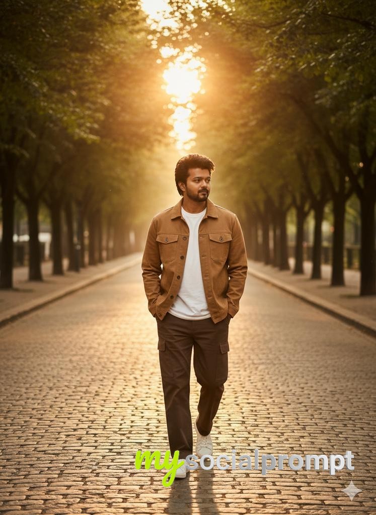 nanobanana prompt: Cinematic Golden-Hour Street Portrait with Backlighting 2