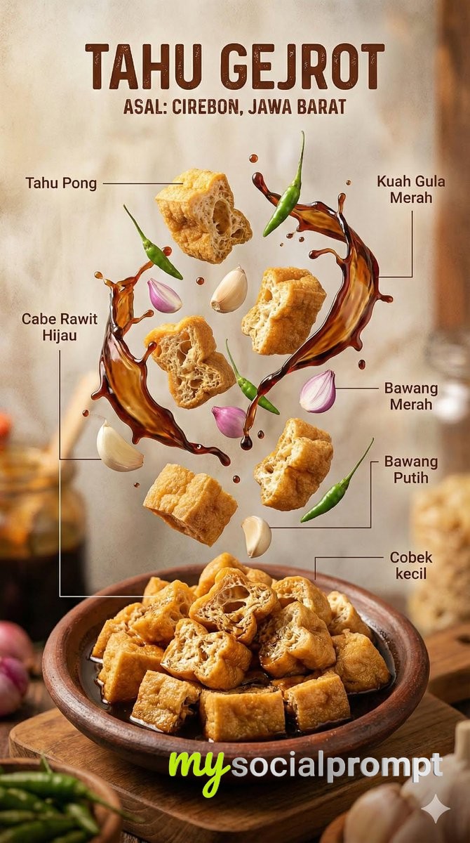 nanobanana prompt: Hyper-realistic Indonesian Food Infographic with Cinematic Lighting