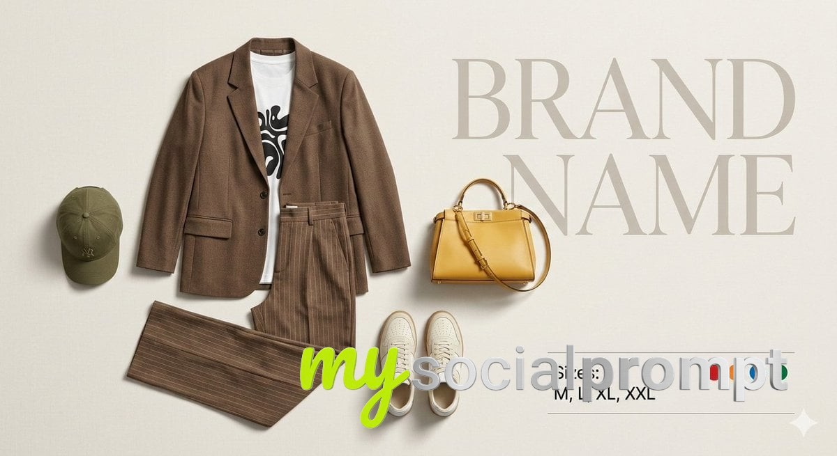 nanobanana prompt: Street-Casual Editorial Flat Lay | Studio 4K Catalog