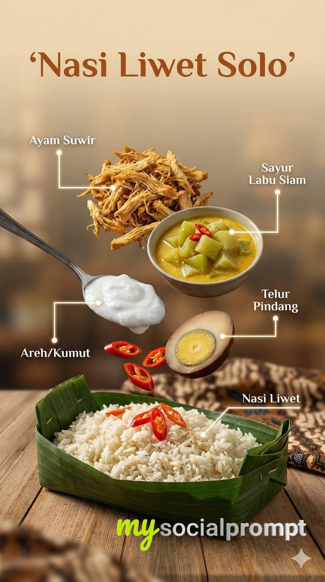 nanobanana prompt: Cinematic Indonesian Cuisine with Floating Ingredients Composition