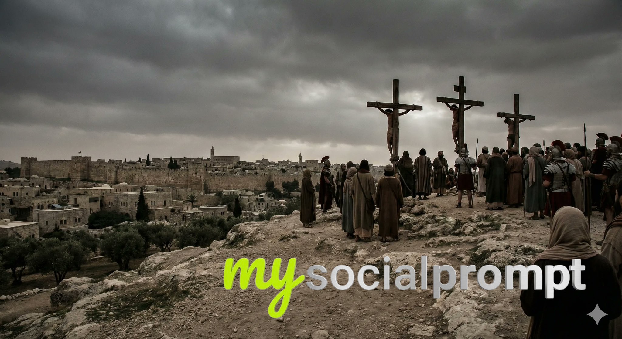nanobanana prompt: Historical Jerusalem Scene with Cinematic Lighting