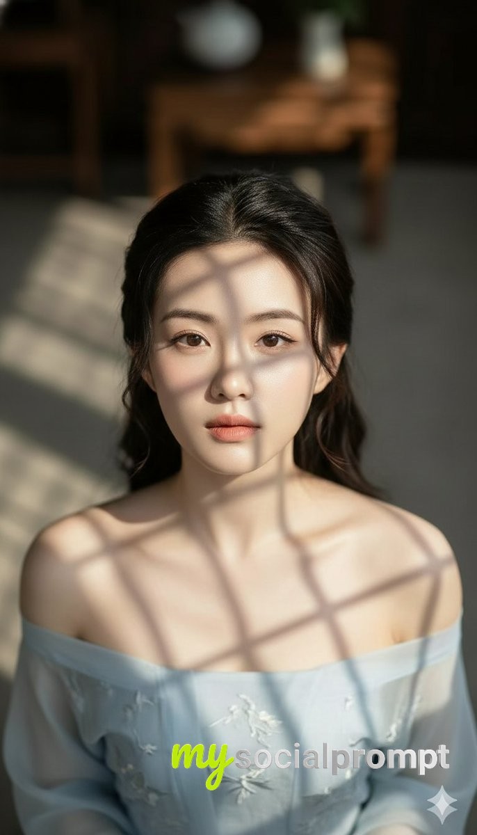 nanobanana prompt: High-Fashion Cinematic Surrealism with Overhead Lighting