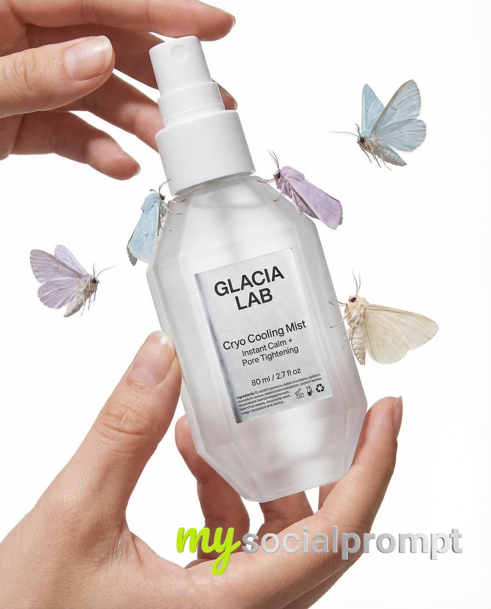 nanobanana prompt: High-End Cosmetic Product Photography with Floral Composition 3