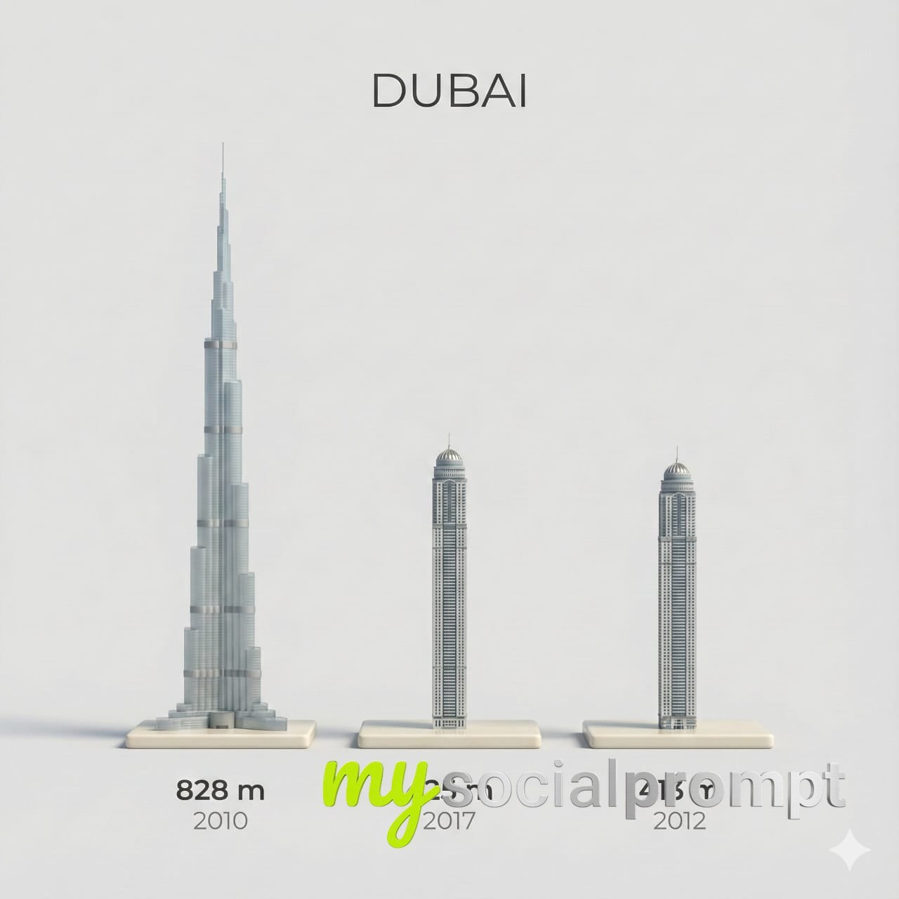 nanobanana prompt: Ultra-Realistic Dubai Skyline 3D Render with Orthographic Precision