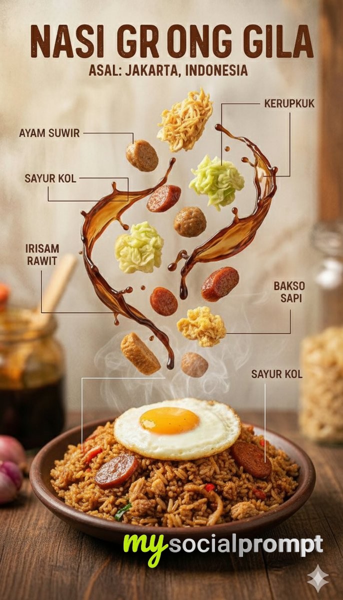 nanobanana prompt: Ultra-Realistic Indonesian Culinary Infographic with Cinematic Lighting 4