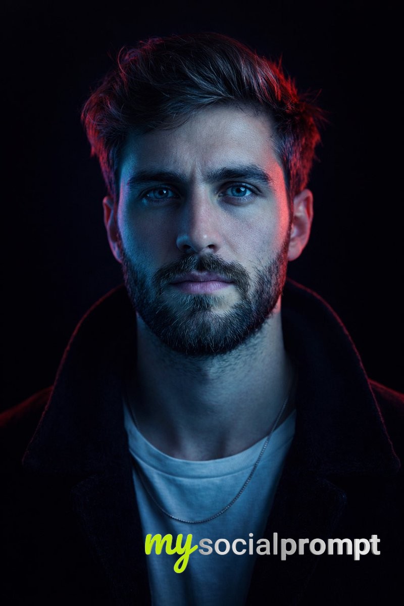 nanobanana prompt: Cinematic Neon Portrait with Cyberpunk Color Grading