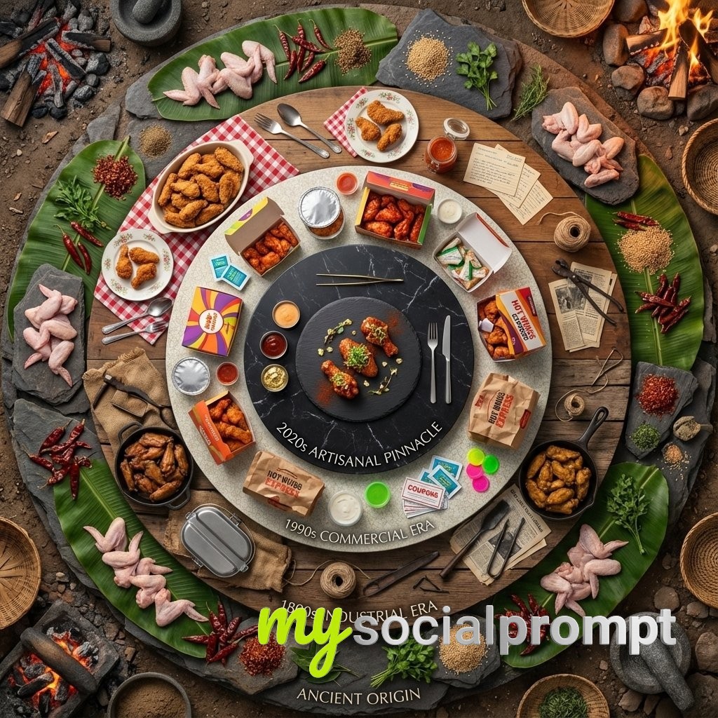 nanobanana prompt: Food History Diorama: Fried Chicken in Miniature Mandala 2