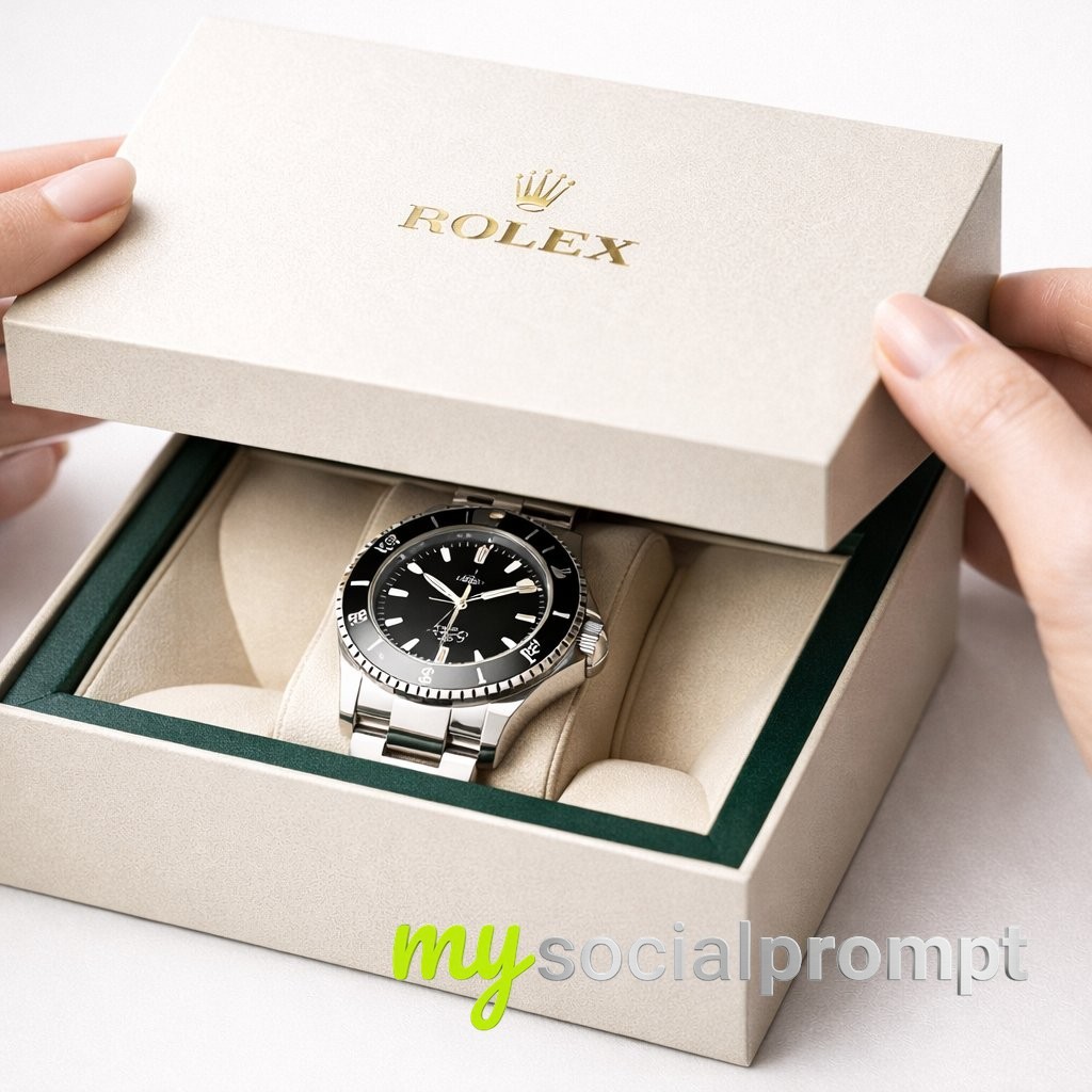 nanobanana prompt: Luxury Unboxing Scene with Macro Photography & Editorial Style 2