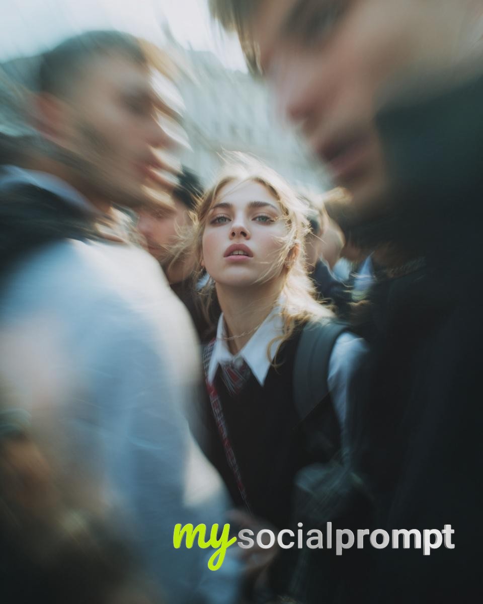 nanobanana prompt: Paparazzi-Style Cinematic Portrait with Harsh Flash Lighting