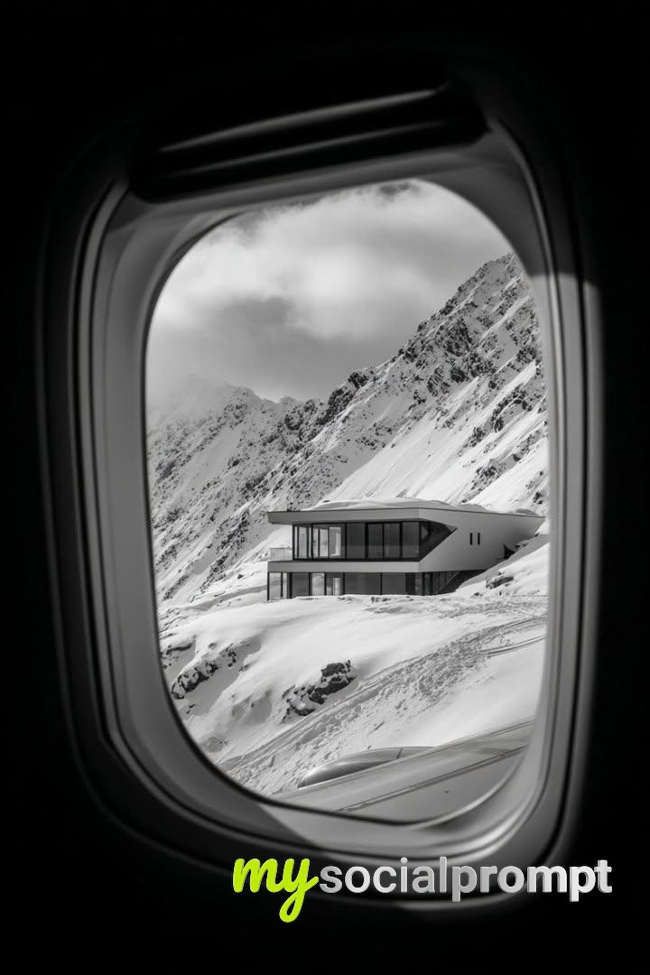 nanobanana prompt: Aerial Minimalist Architecture in Monochrome 2