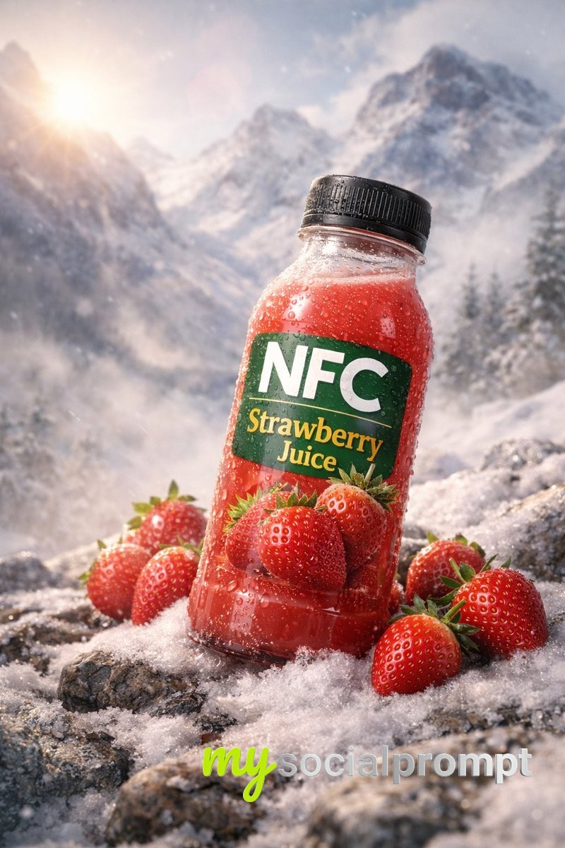 nanobanana prompt: Photorealistic Juice Advertising with Cinematic Lighting 2