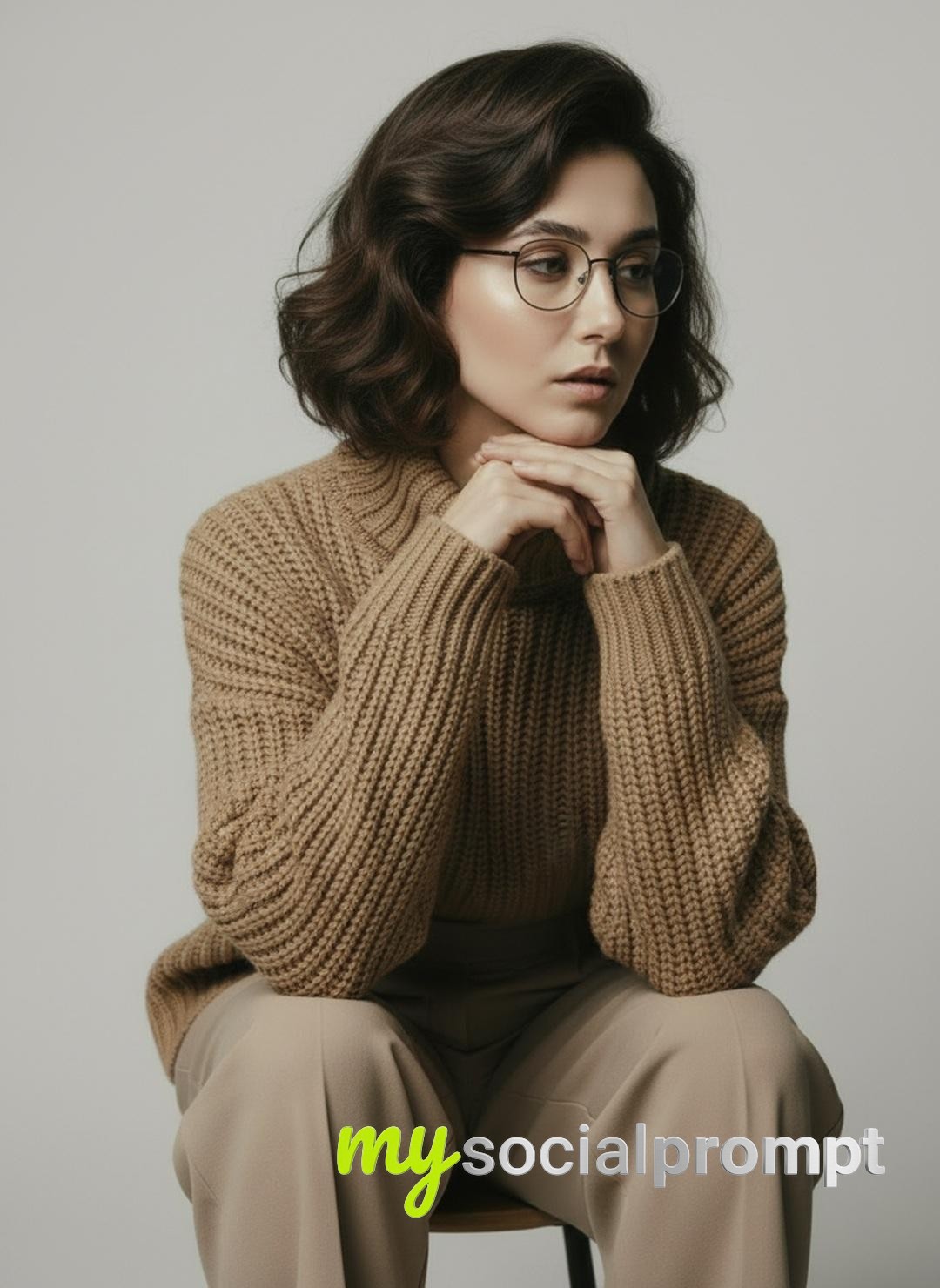 nanobanana prompt: Minimalist Scandinavian Fashion Studio Portrait — Calm Editorial Autumn 2