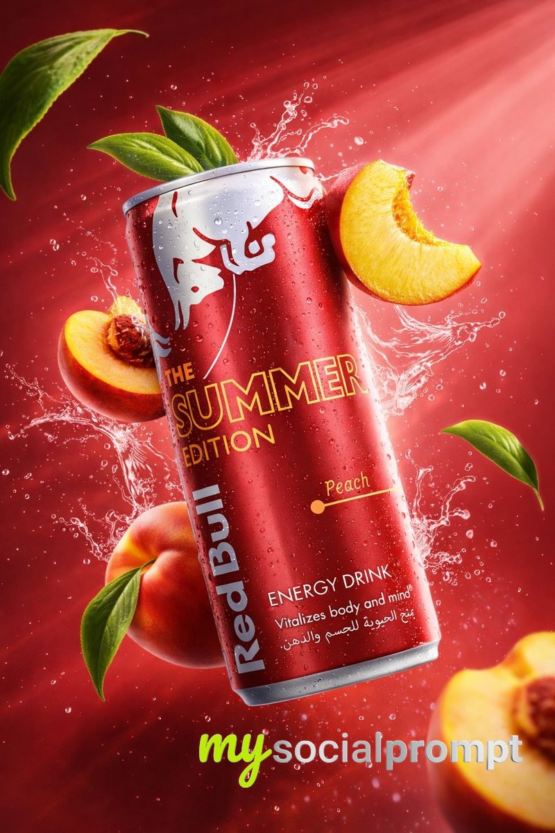 nanobanana prompt: Hyper-realistic Energy Drink Photography with Cinematic Lighting
