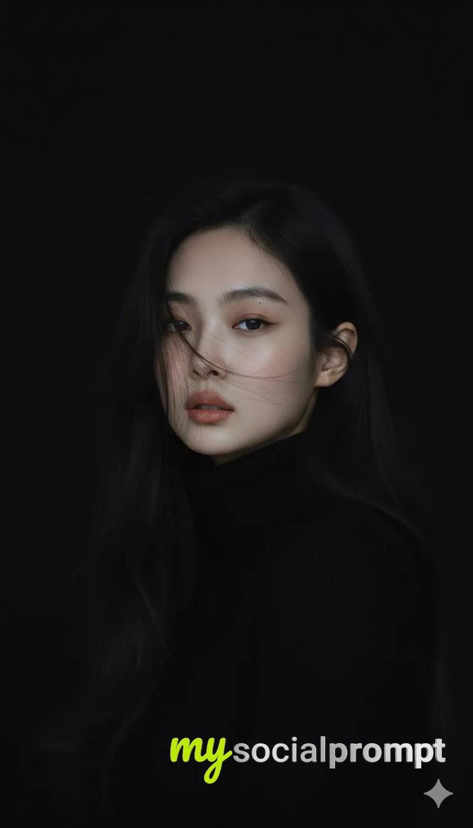 nanobanana prompt: Moody Cinematic Portrait with Minimalist Elegance & Film Grain 2