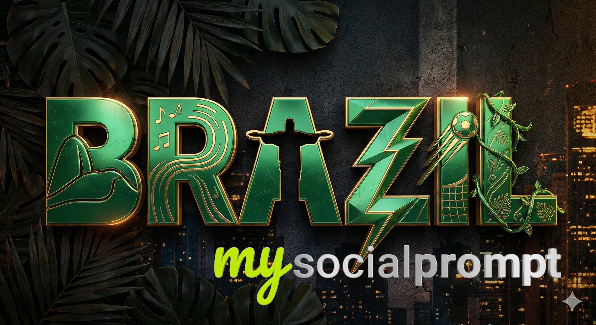 nanobanana prompt: Metallic Typography Design with Cultural Symbolism in Cinematic Lighting 2